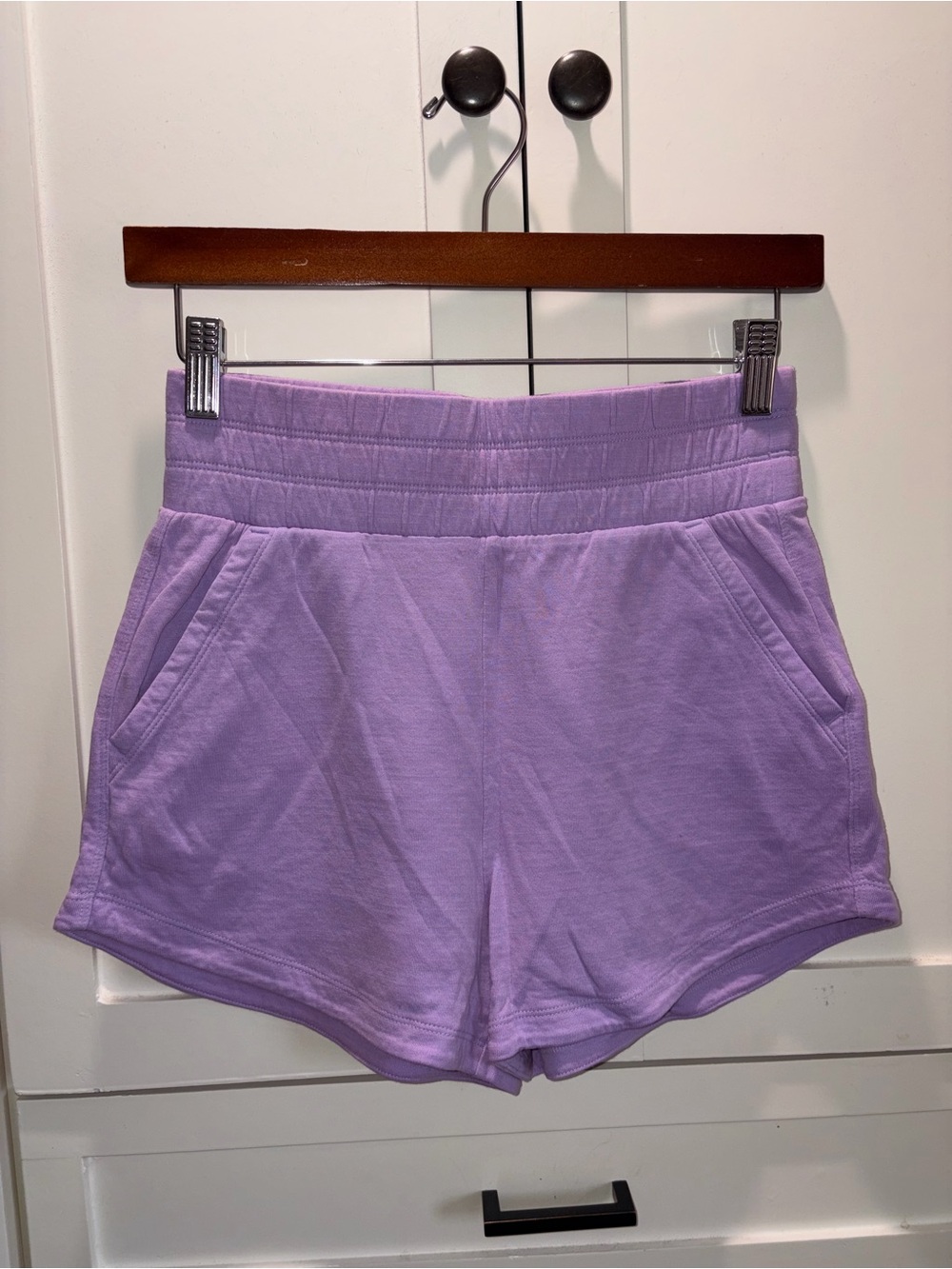 Athleta Girl Lavender High-Waist Athletic Lounge Shorts Size L/12